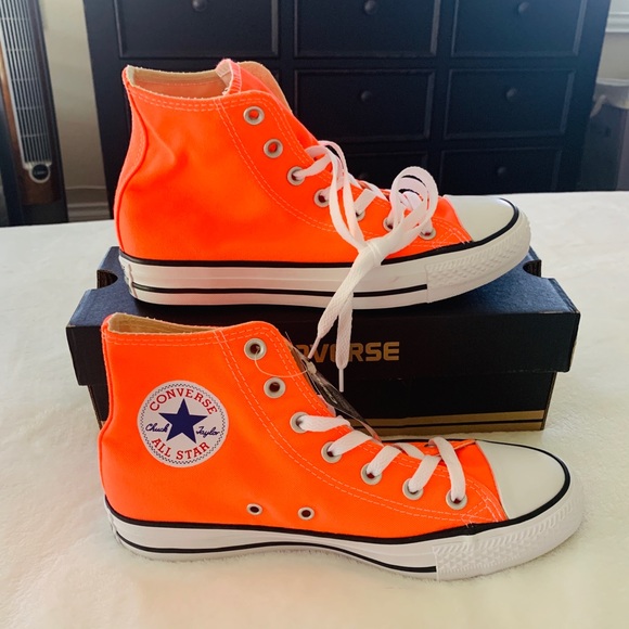 high top converse orange
